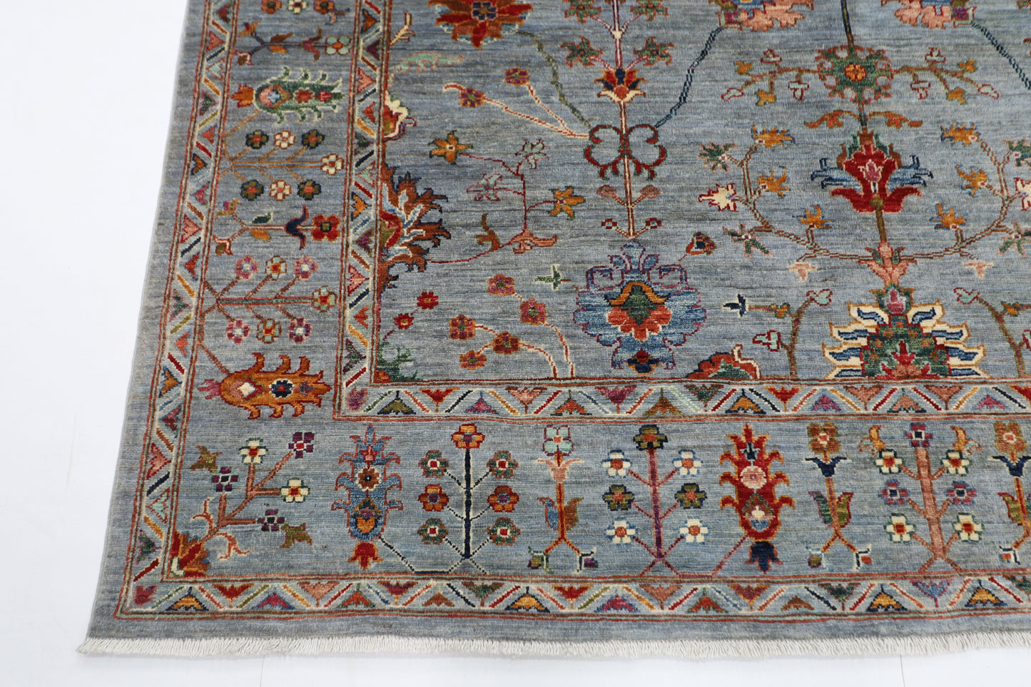 204 x 296 cm | Sultani Afghan Tribal Hand Knotted Veg Dye Wool carpet