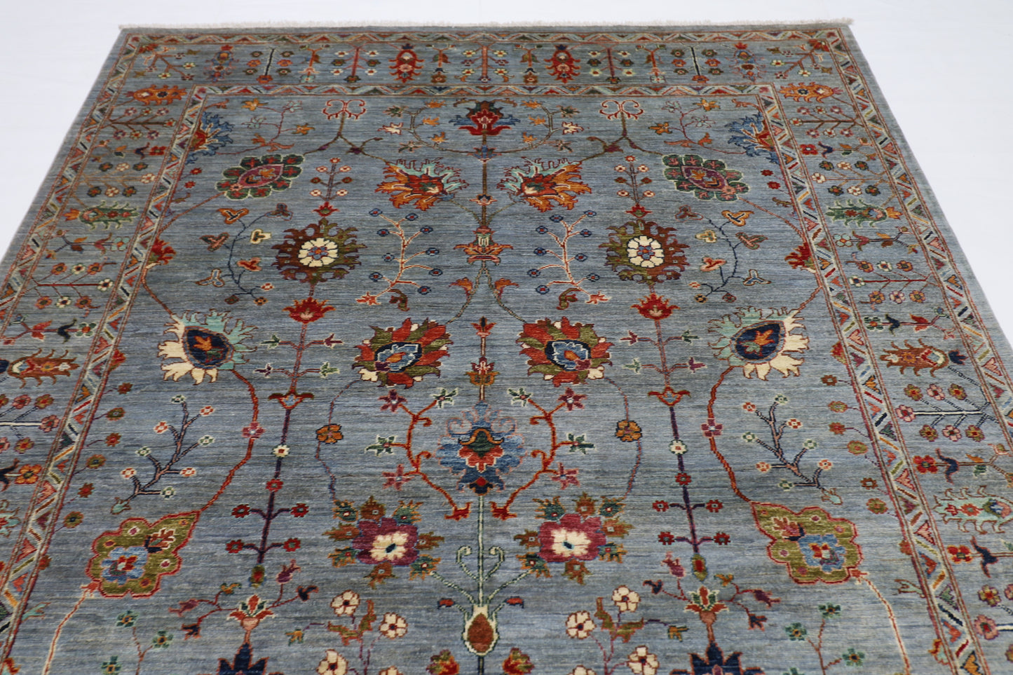 204 x 296 cm | Sultani Afghan Tribal Hand Knotted Veg Dye Wool carpet