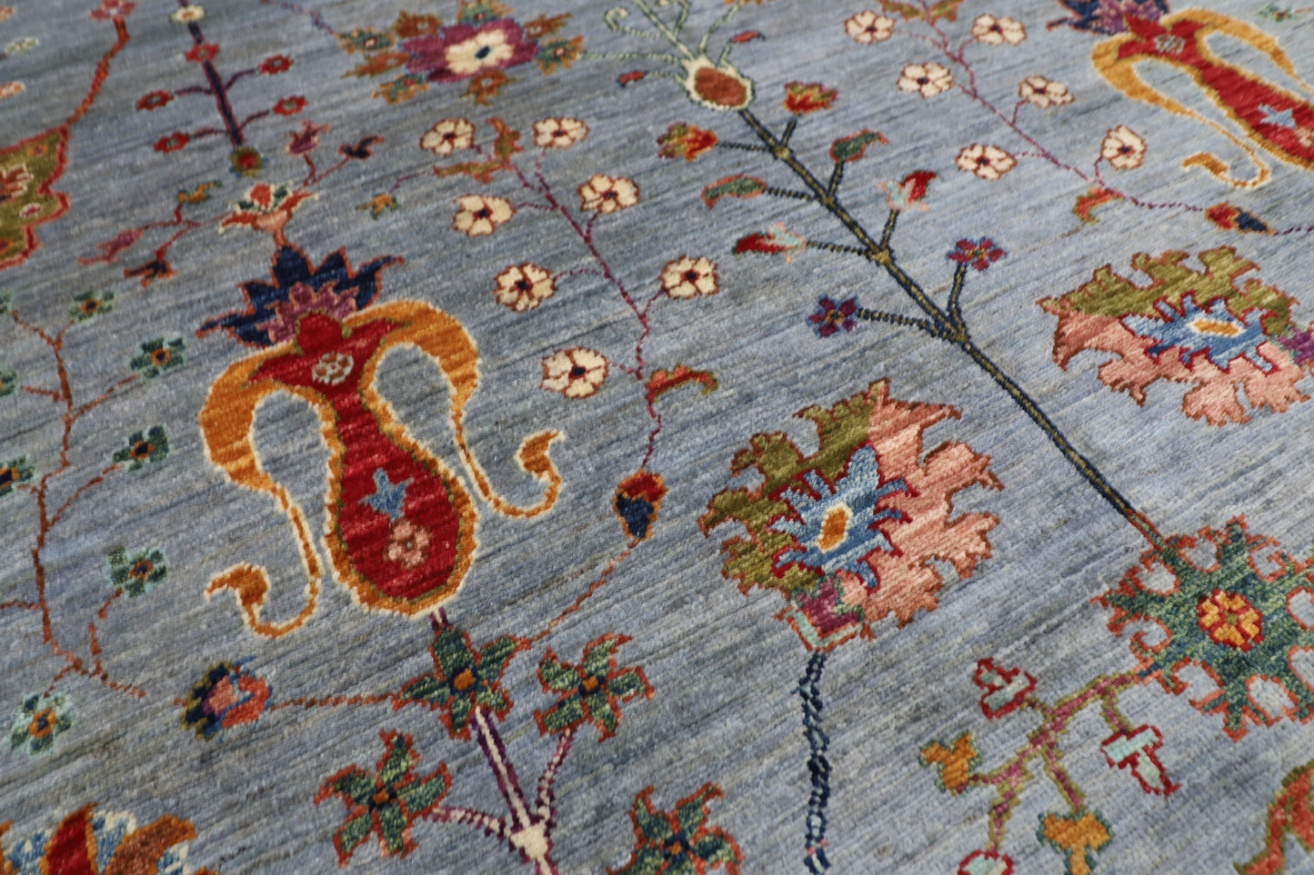 204 x 296 cm | Sultani Afghan Tribal Hand Knotted Veg Dye Wool carpet