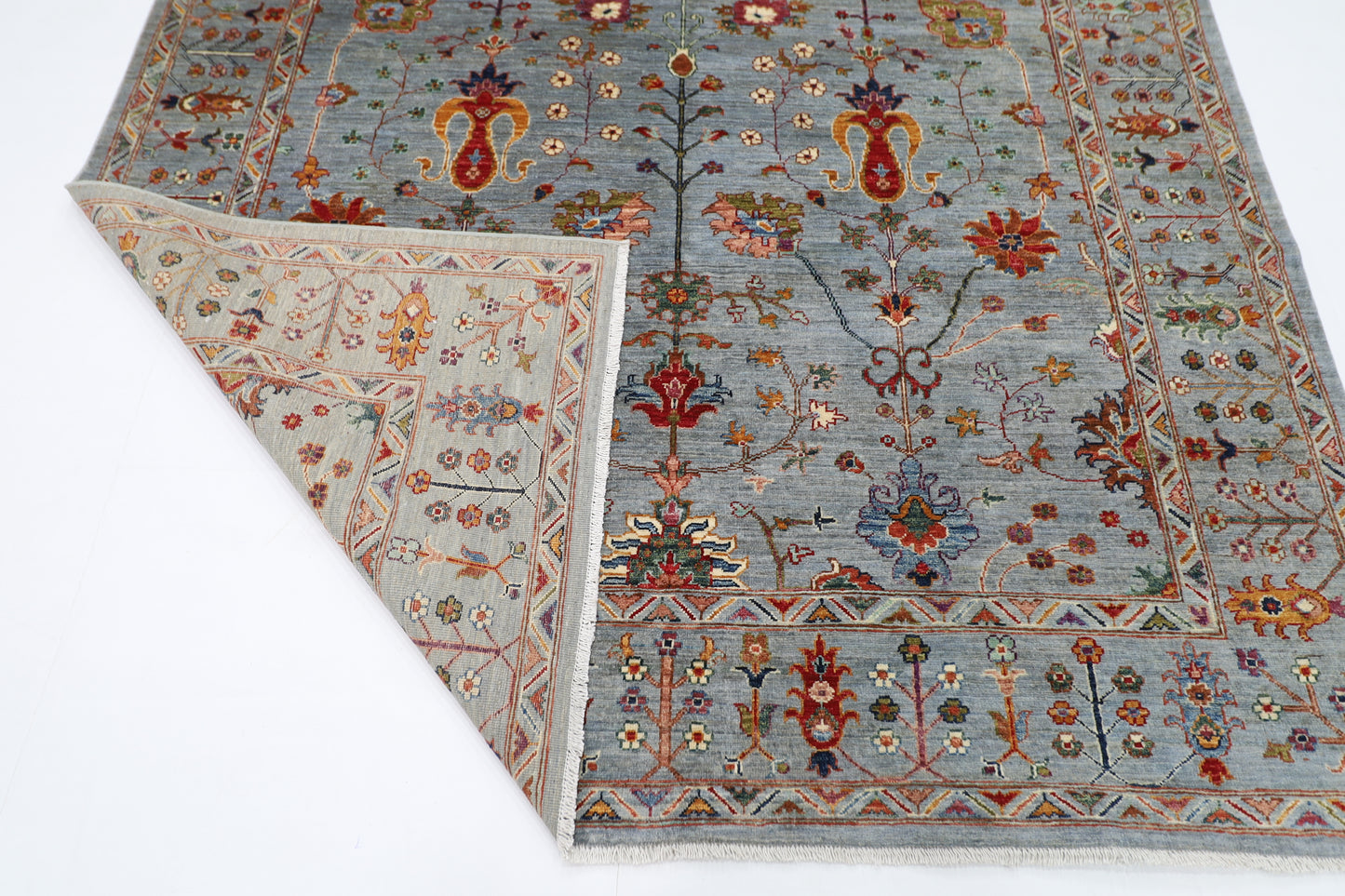 204 x 296 cm | Sultani Afghan Tribal Hand Knotted Veg Dye Wool carpet