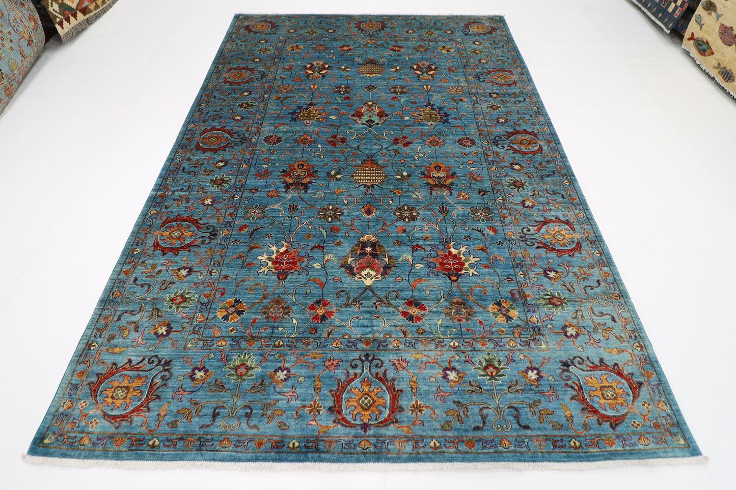 207 x 301 cm | Sultani Afghan Tribal Hand Knotted Veg Dye Wool carpet