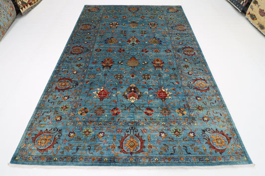 207 x 301 cm | Sultani Afghan Tribal Hand Knotted Veg Dye Wool carpet