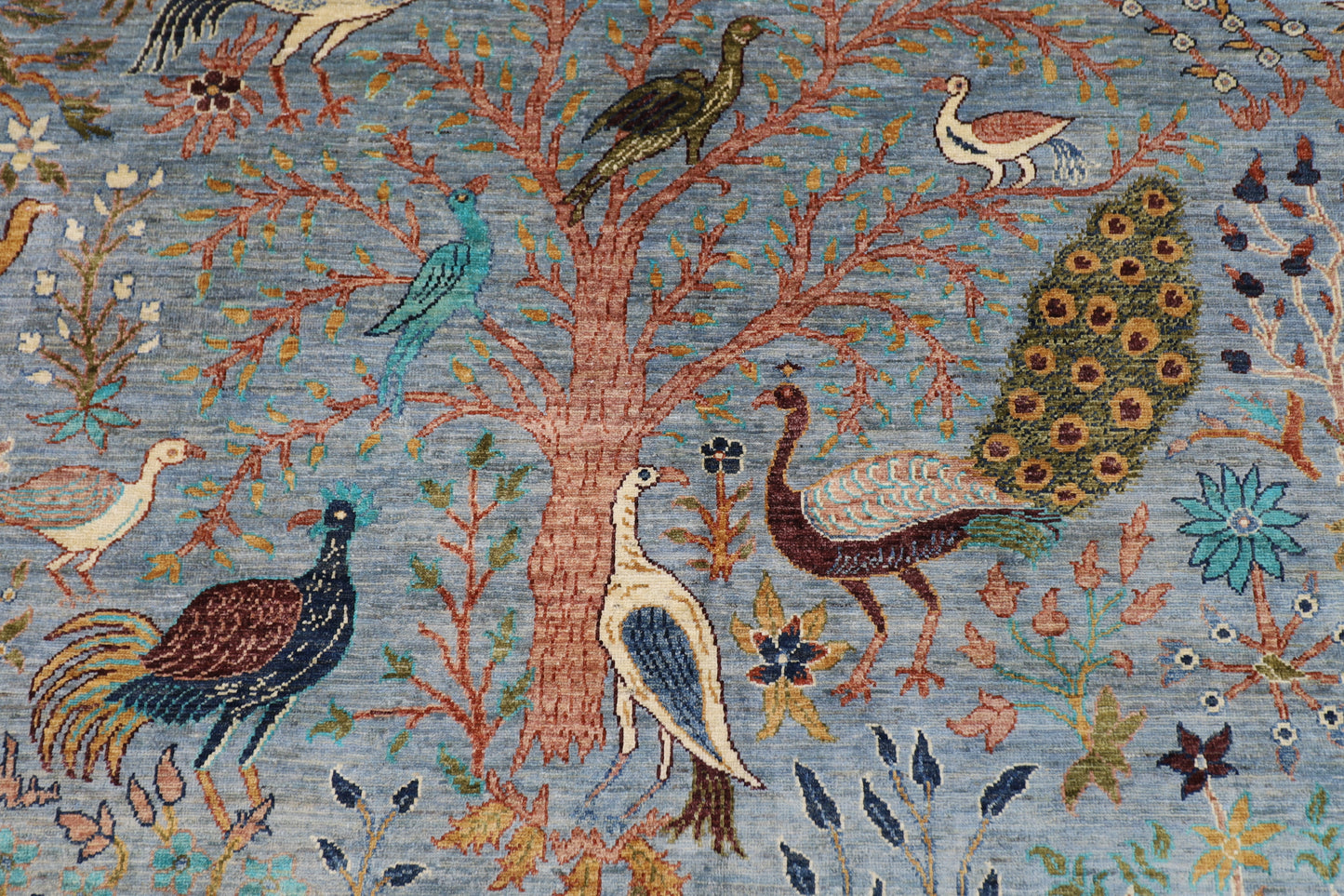 202 x 298 cm | Birds Afghan Tribal Hand Knotted Veg Dye Wool carpet