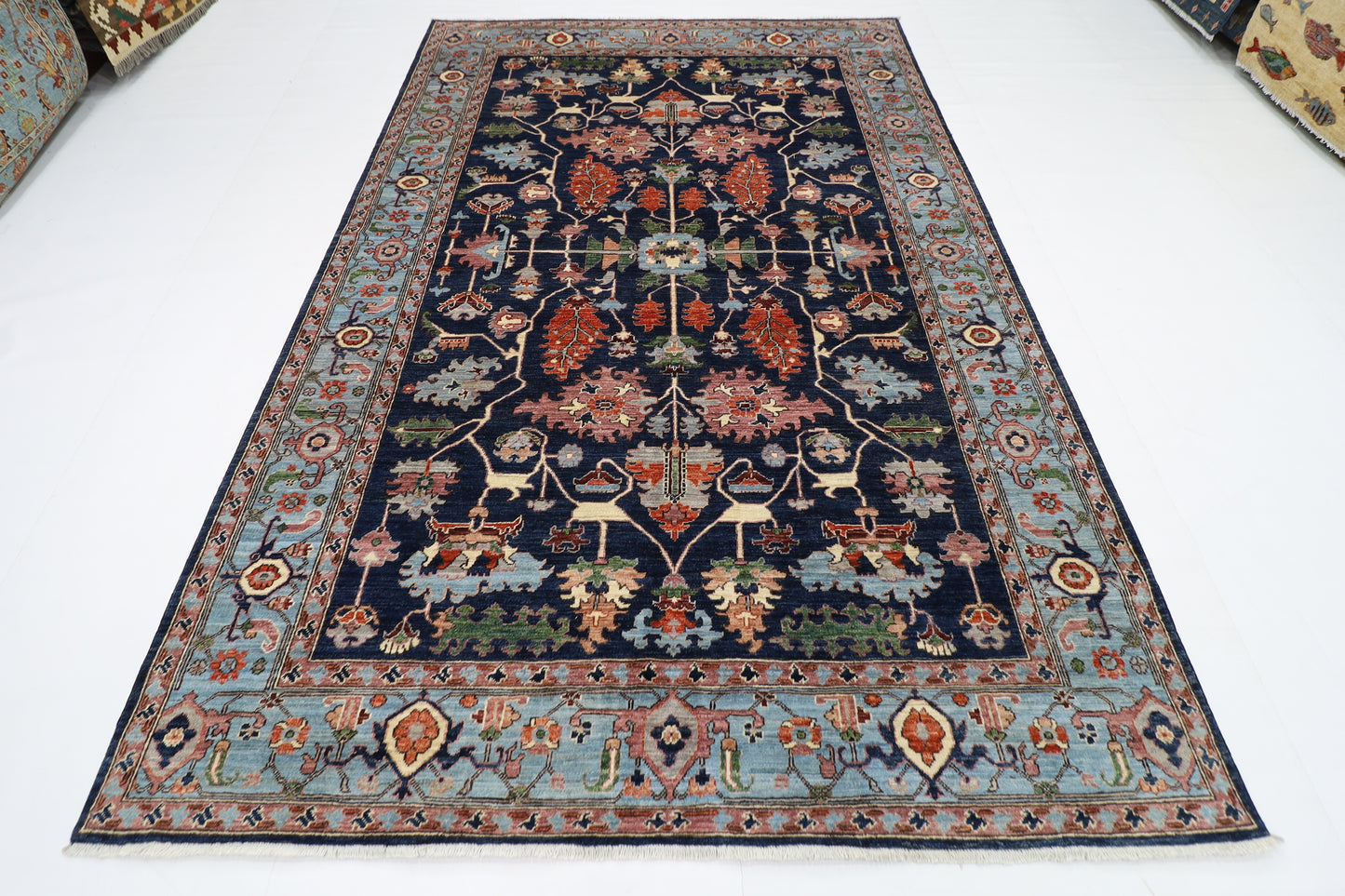 200 x 303 cm | Oriental Afghan Tribal Hand Knotted Veg Dye Wool carpet
