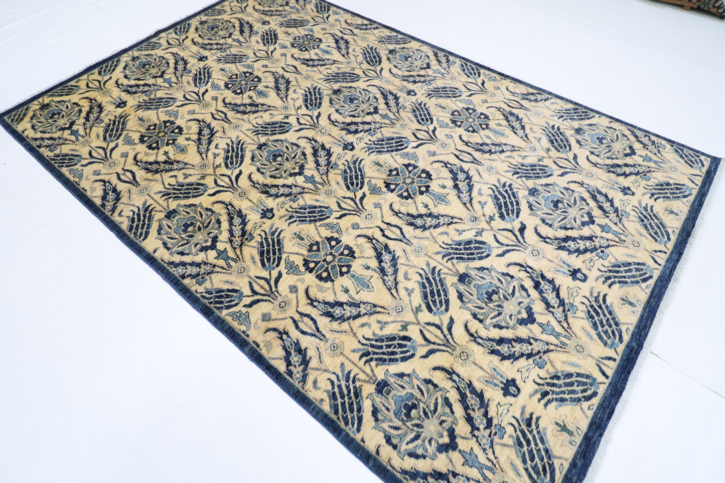 180 x 275 cm | Floral Afghan Tribal Hand Knotted Veg Dye Wool carpet