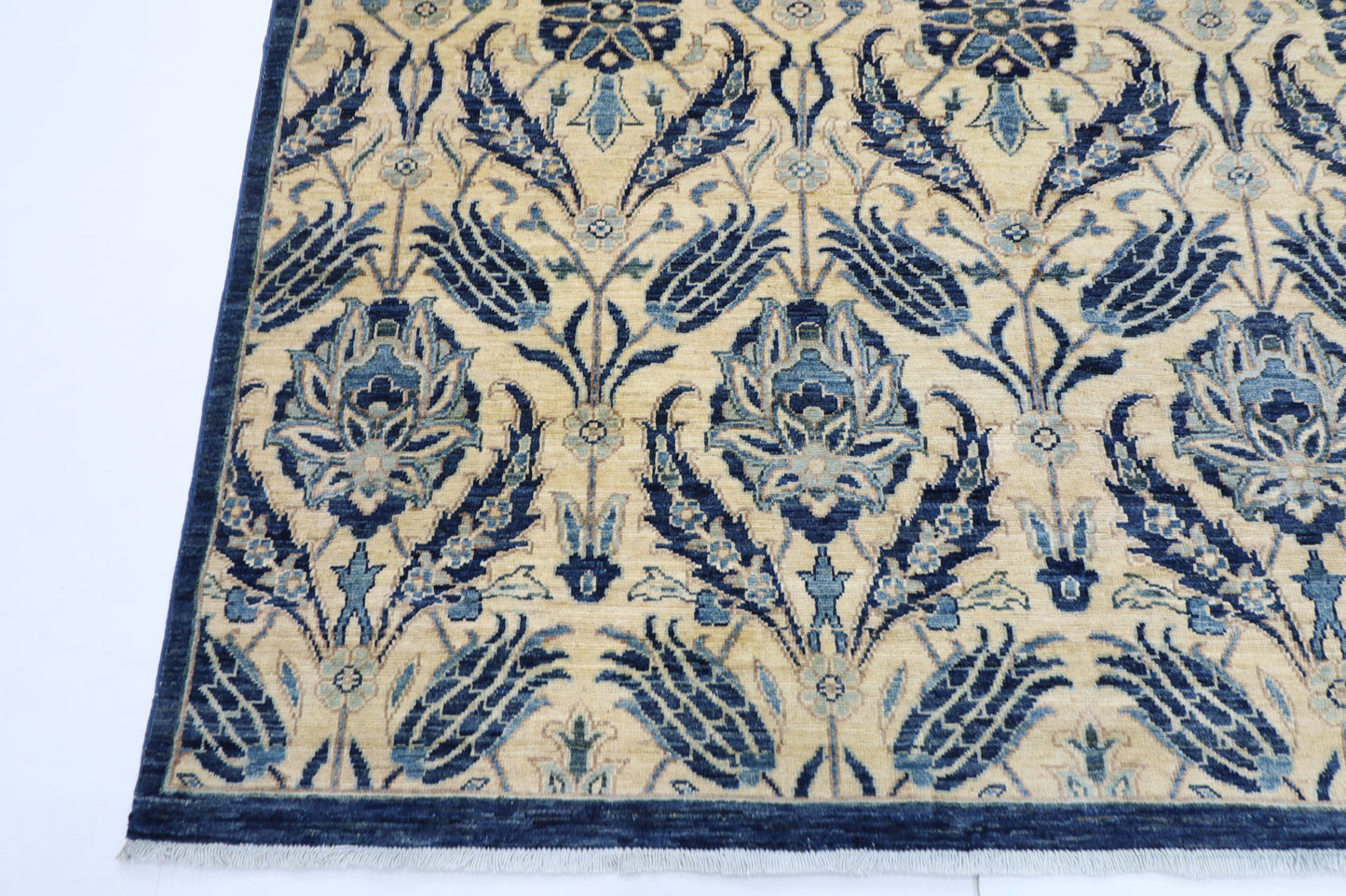 180 x 275 cm | Floral Afghan Tribal Hand Knotted Veg Dye Wool carpet