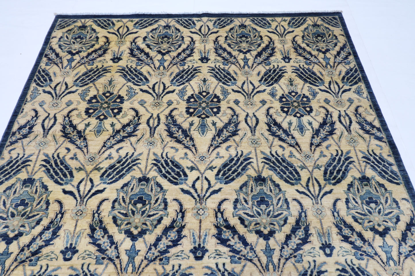 180 x 275 cm | Floral Afghan Tribal Hand Knotted Veg Dye Wool carpet
