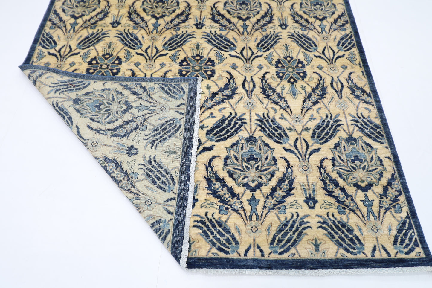 180 x 275 cm | Floral Afghan Tribal Hand Knotted Veg Dye Wool carpet