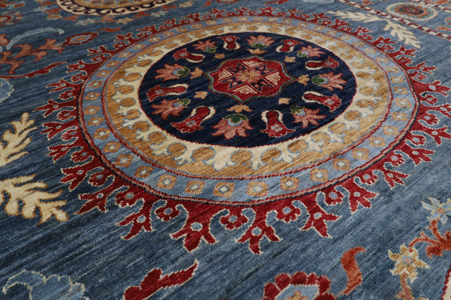 204 x 296 cm | Suzani Afghan Tribal Hand Knotted Veg Dye Wool carpet