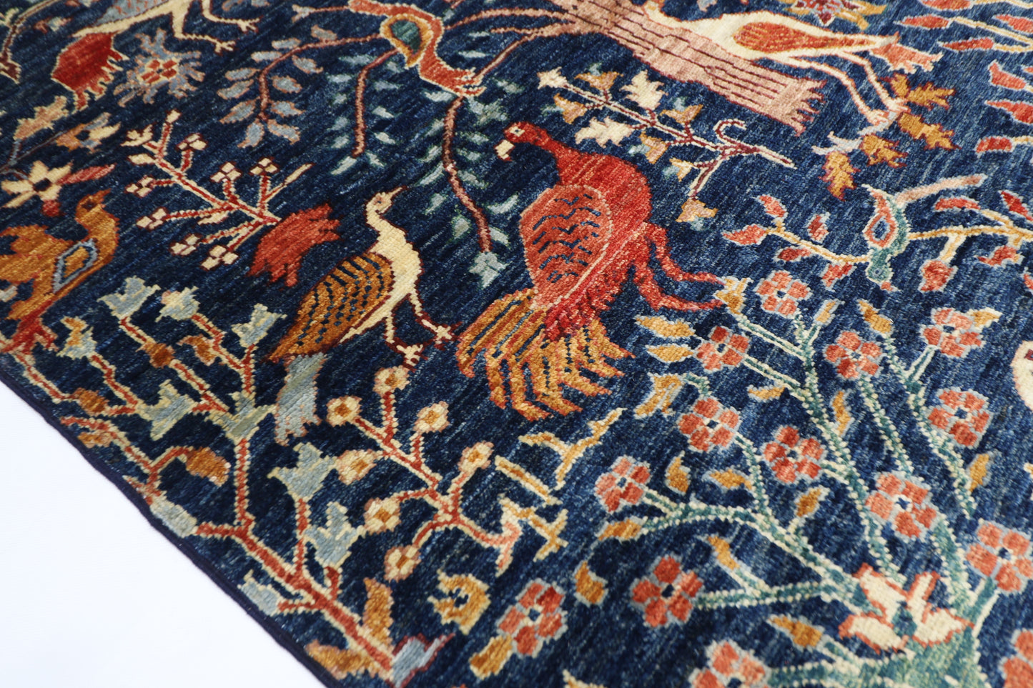 116 x 175 cm | Birds Afghan Tribal Hand Knotted Veg Dye Wool carpet