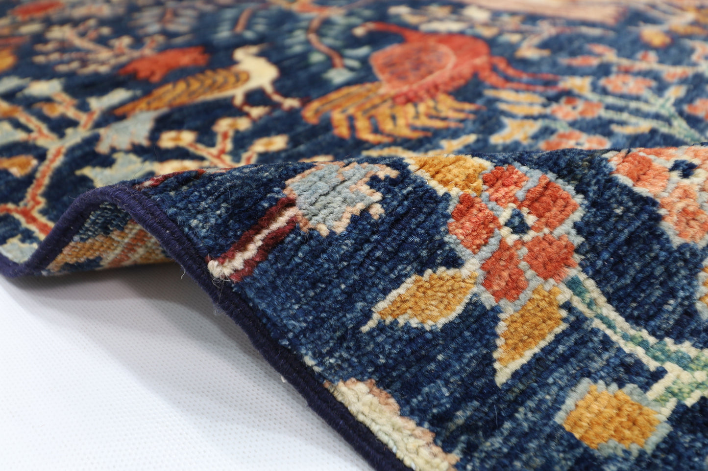 116 x 175 cm | Birds Afghan Tribal Hand Knotted Veg Dye Wool carpet