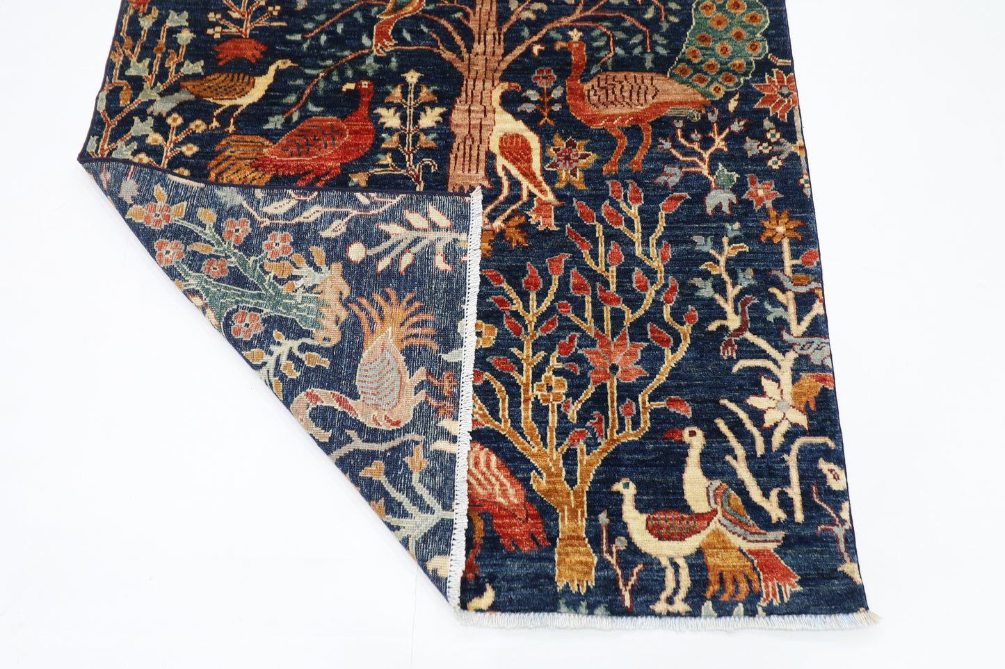 116 x 175 cm | Birds Afghan Tribal Hand Knotted Veg Dye Wool carpet