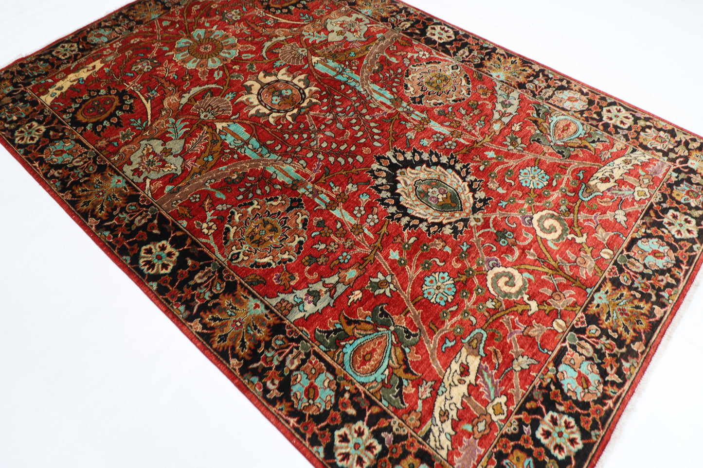 184 x 274 cm | Sickle Leaf Afghan Tribal Hand Knotted Veg Dye Wool carpet
