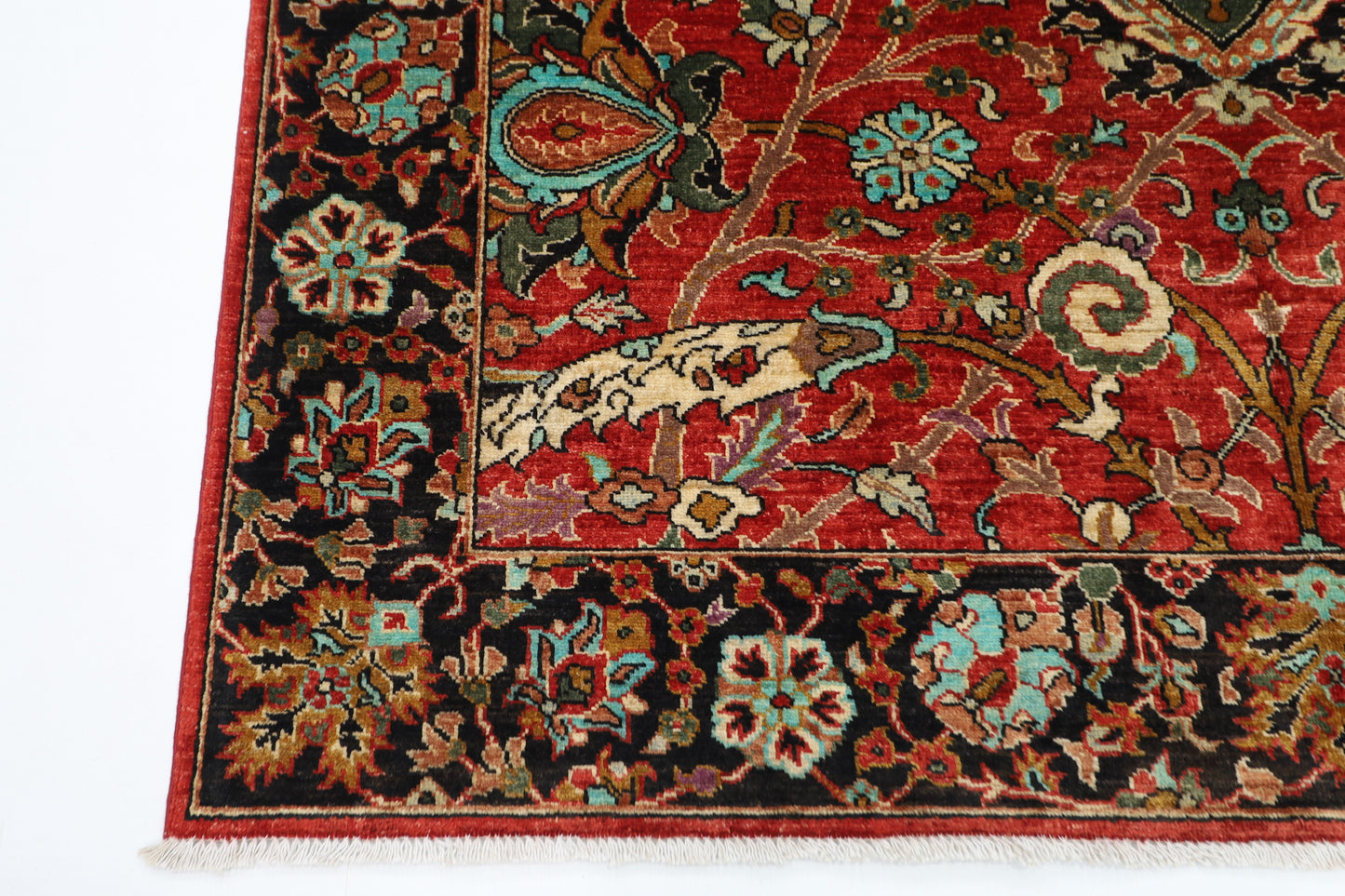 184 x 274 cm | Sickle Leaf Afghan Tribal Hand Knotted Veg Dye Wool carpet