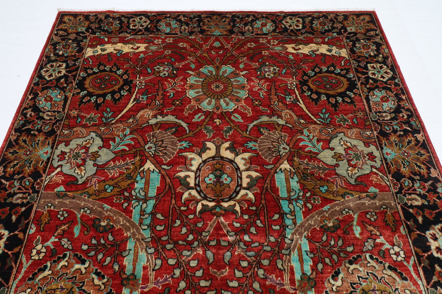 184 x 274 cm | Sickle Leaf Afghan Tribal Hand Knotted Veg Dye Wool carpet