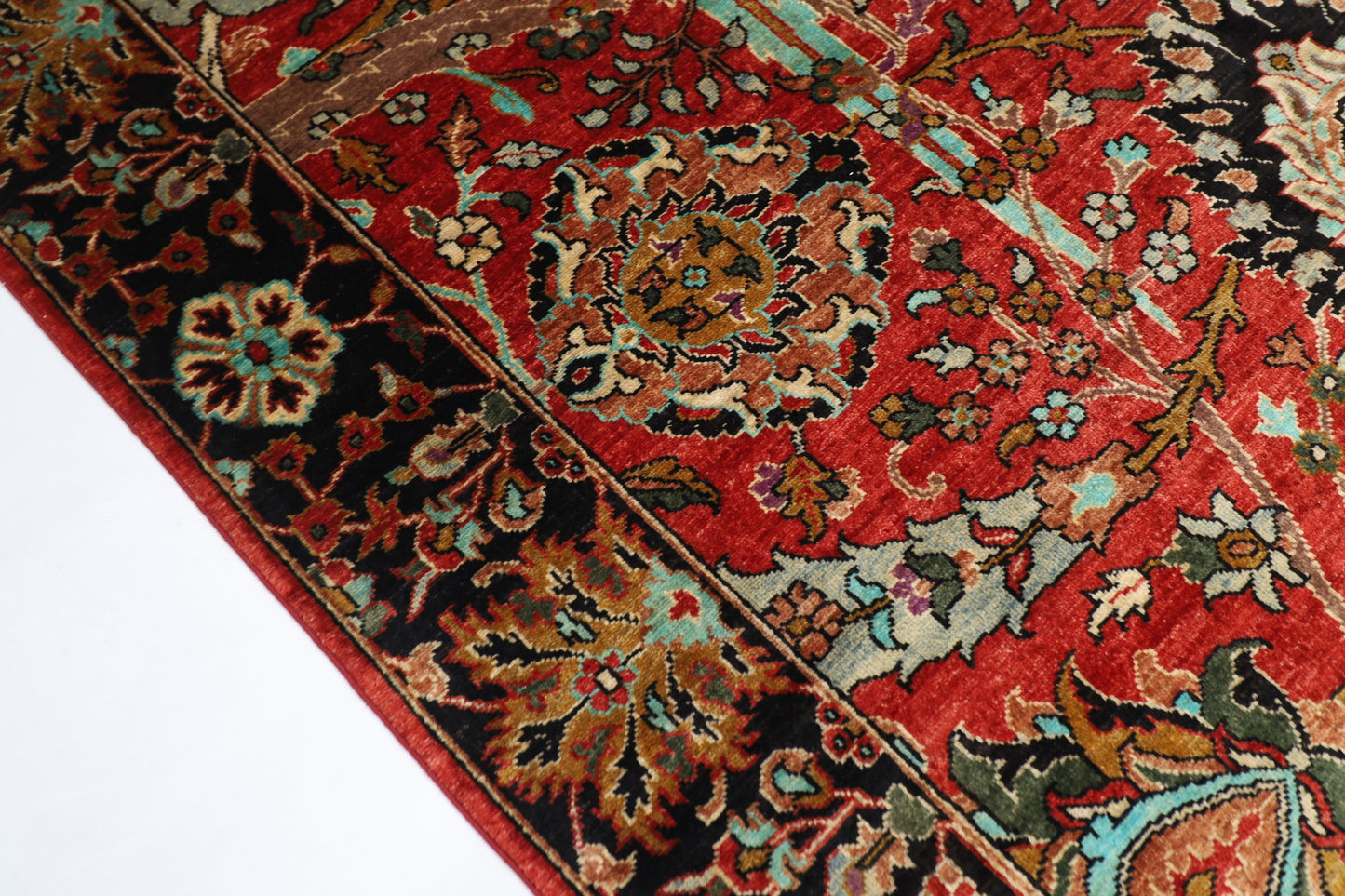 184 x 274 cm | Sickle Leaf Afghan Tribal Hand Knotted Veg Dye Wool carpet