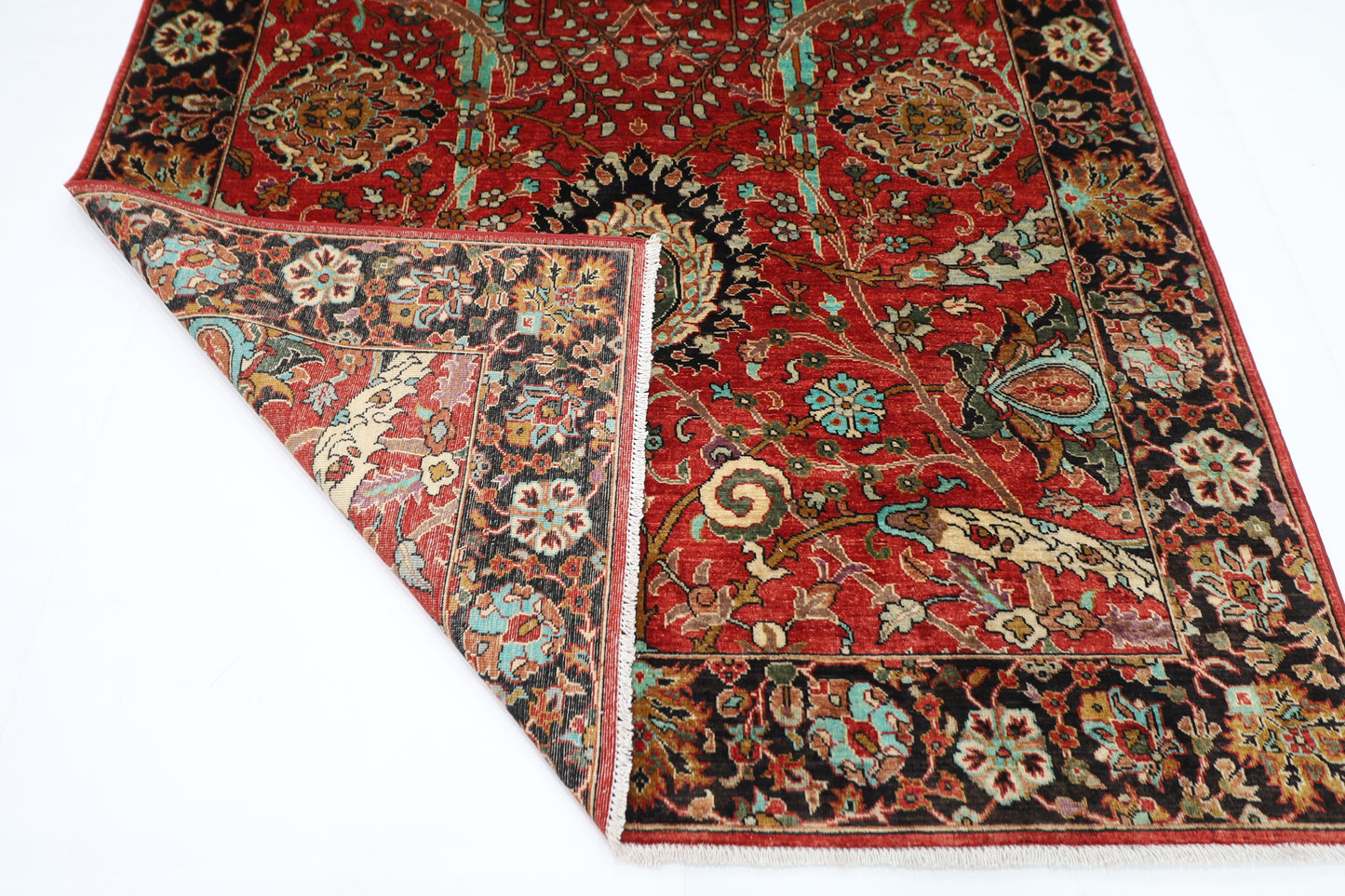 184 x 274 cm | Sickle Leaf Afghan Tribal Hand Knotted Veg Dye Wool carpet