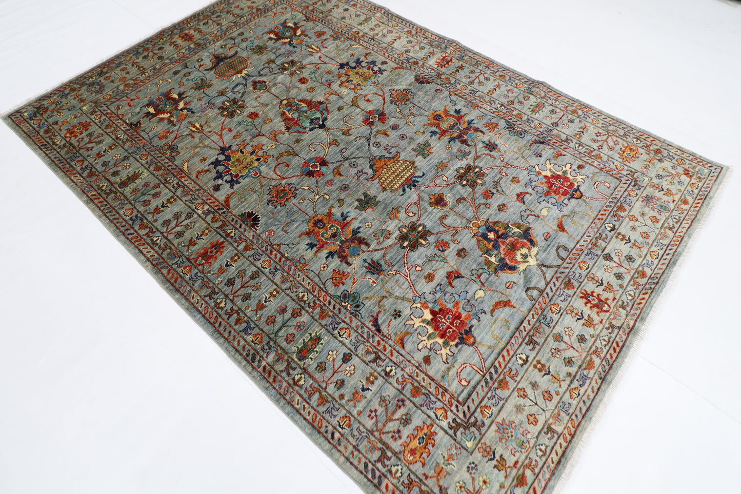170 x 241 cm | Sultani Afghan Tribal Hand Knotted Veg Dye Wool carpet