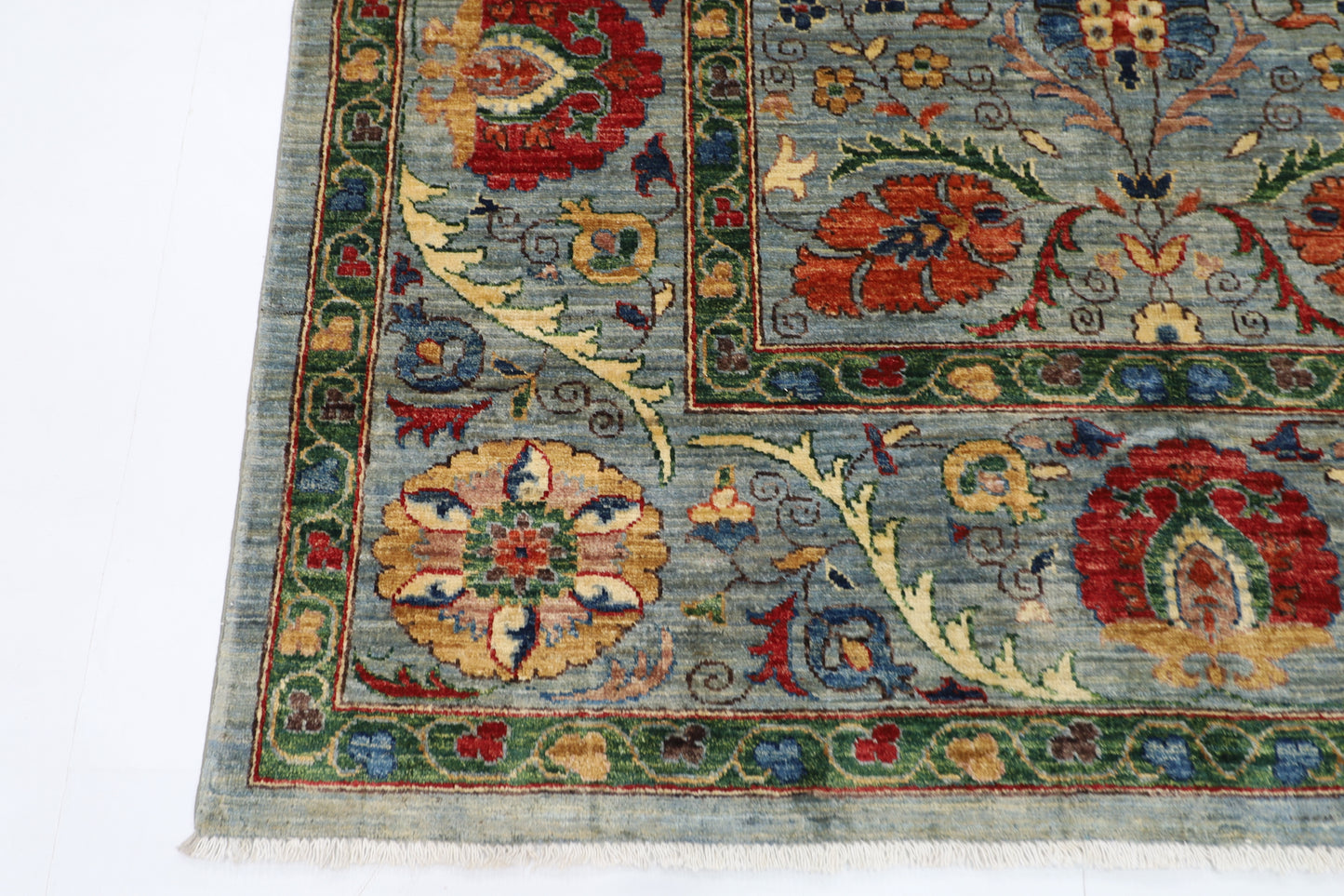 166 x 241 cm | Suzani Afghan Tribal Hand Knotted Veg Dye Wool carpet