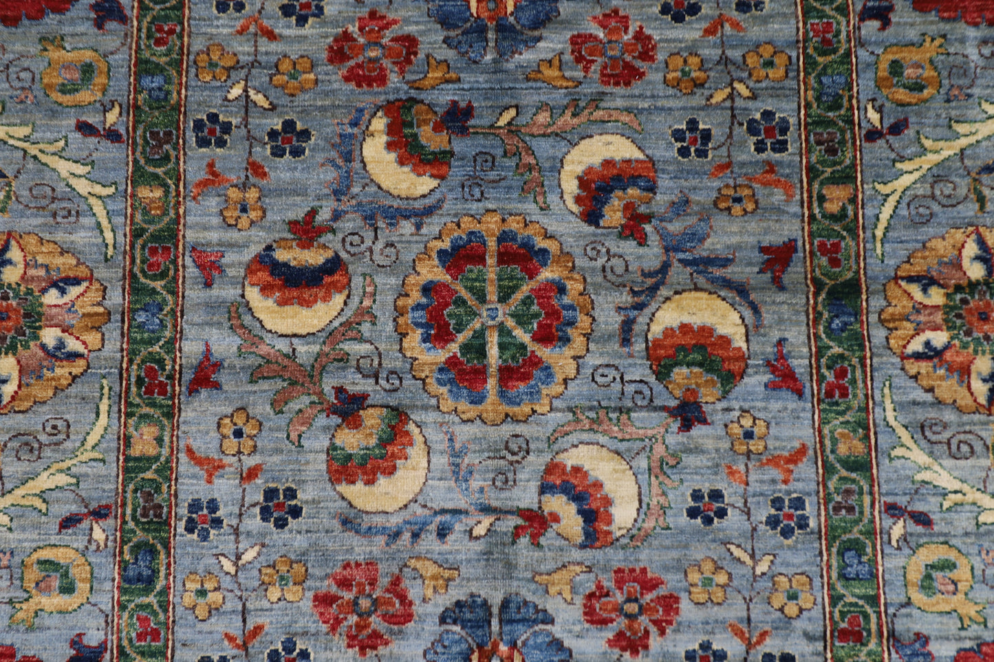 166 x 241 cm | Suzani Afghan Tribal Hand Knotted Veg Dye Wool carpet