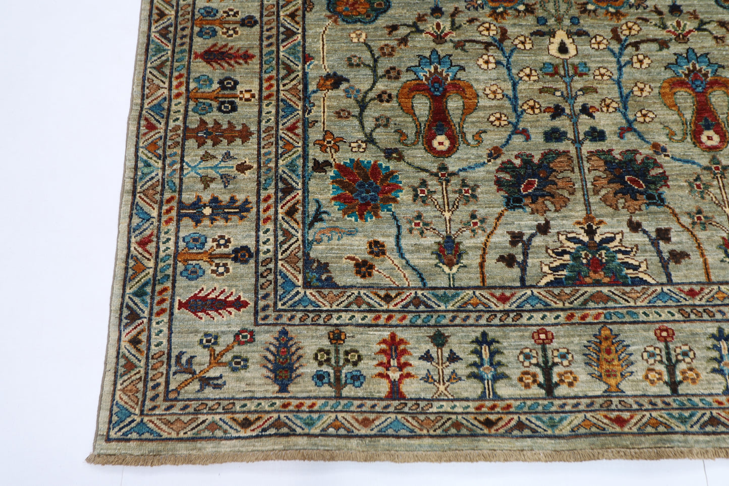 151 x 195 cm | Sultani Afghan Tribal Hand Knotted Veg Dye Wool carpet