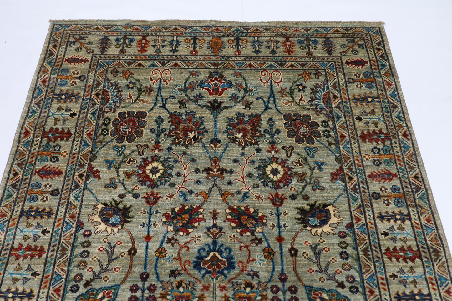 151 x 195 cm | Sultani Afghan Tribal Hand Knotted Veg Dye Wool carpet