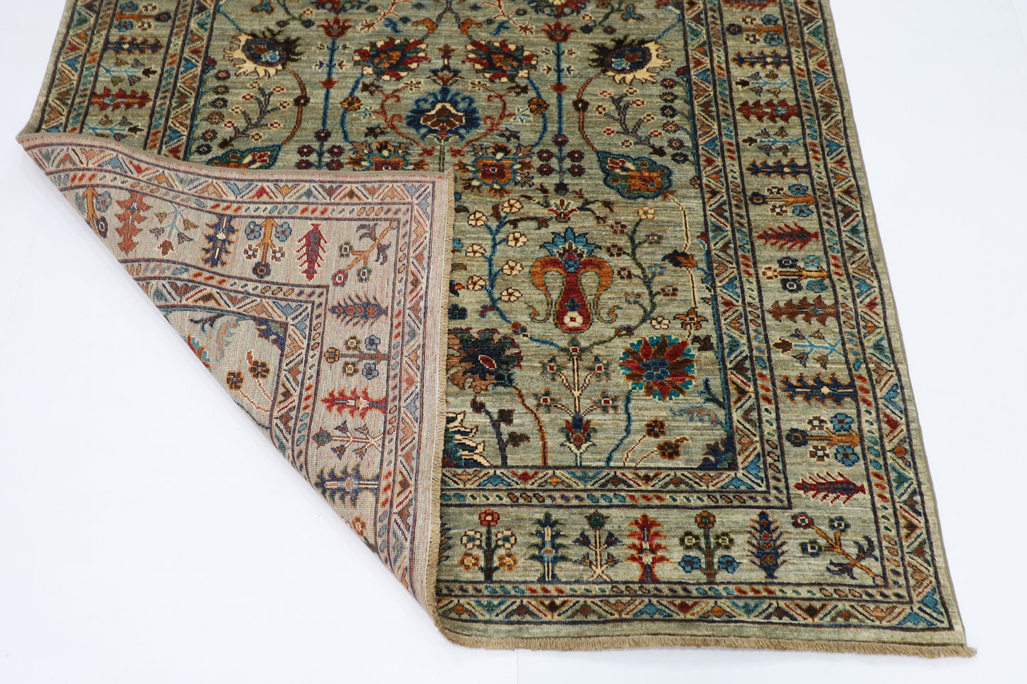 151 x 195 cm | Sultani Afghan Tribal Hand Knotted Veg Dye Wool carpet