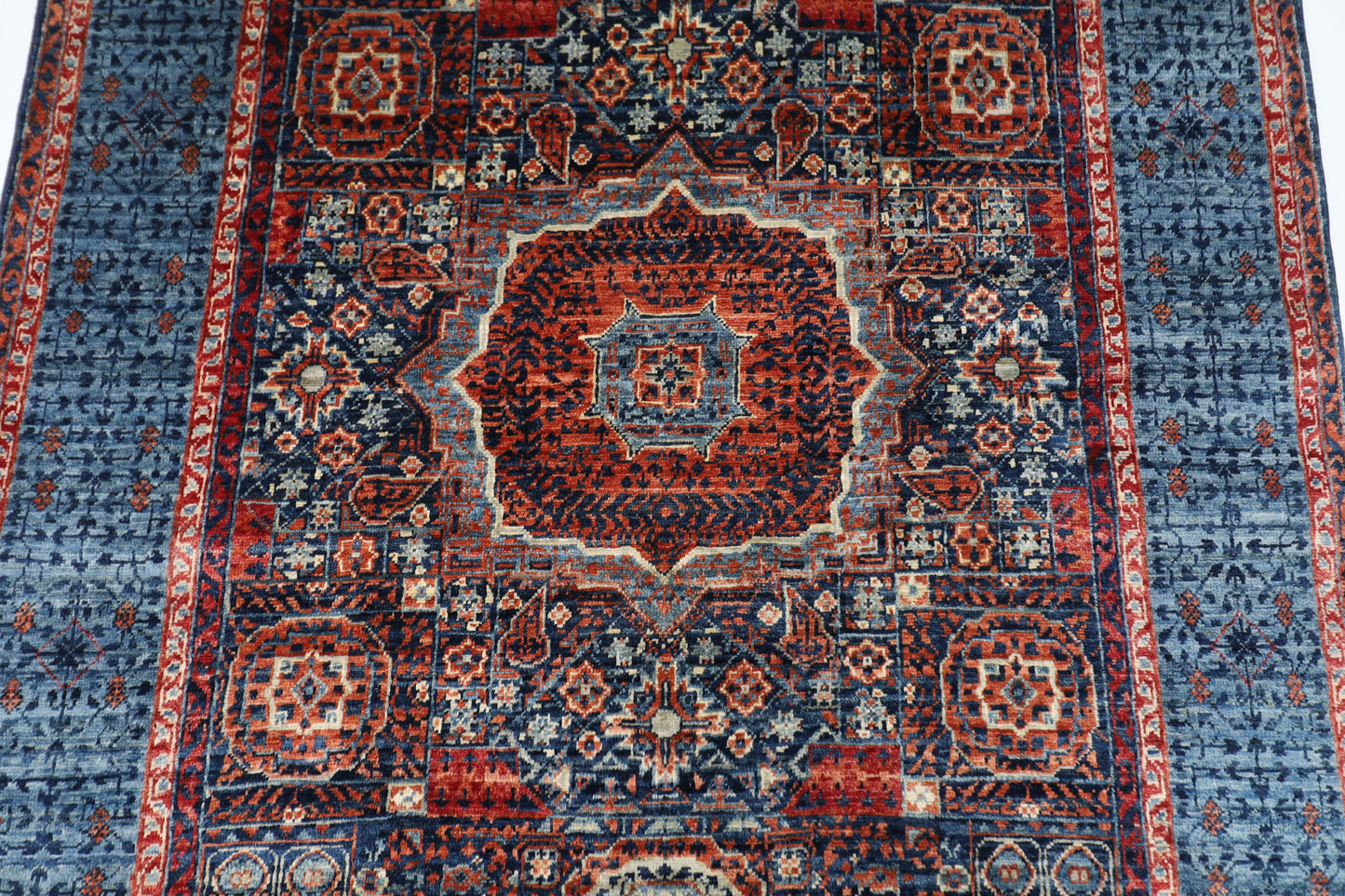 148 x 206 cm | Mamluk Afghan Tribal Hand Knotted Veg Dye Wool carpet