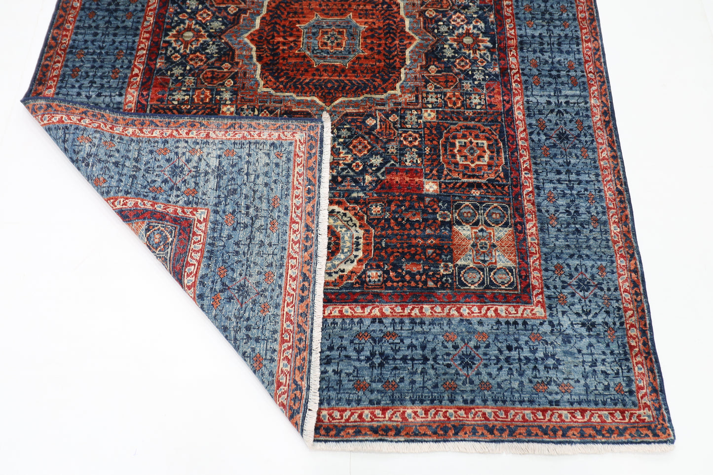 148 x 206 cm | Mamluk Afghan Tribal Hand Knotted Veg Dye Wool carpet