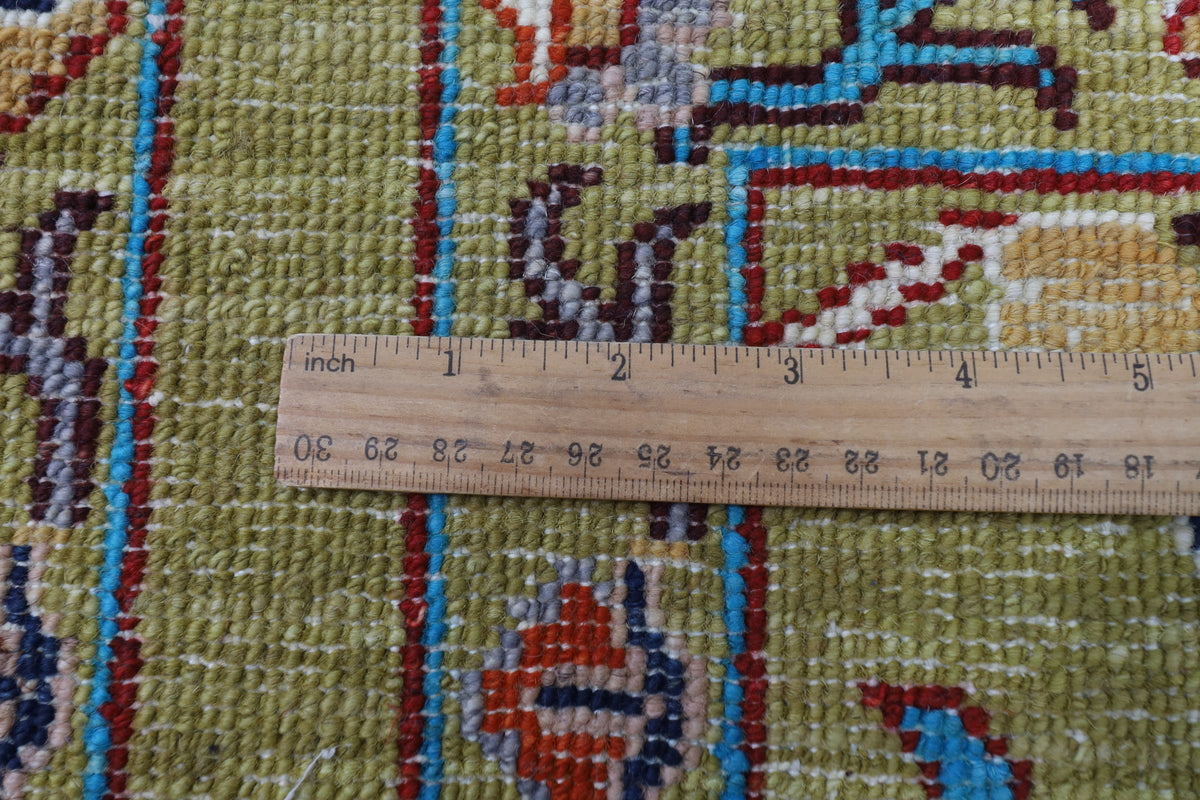 84 x 124 cm | Floral Green Oriental Afghan Hand Knotted Wool carpet