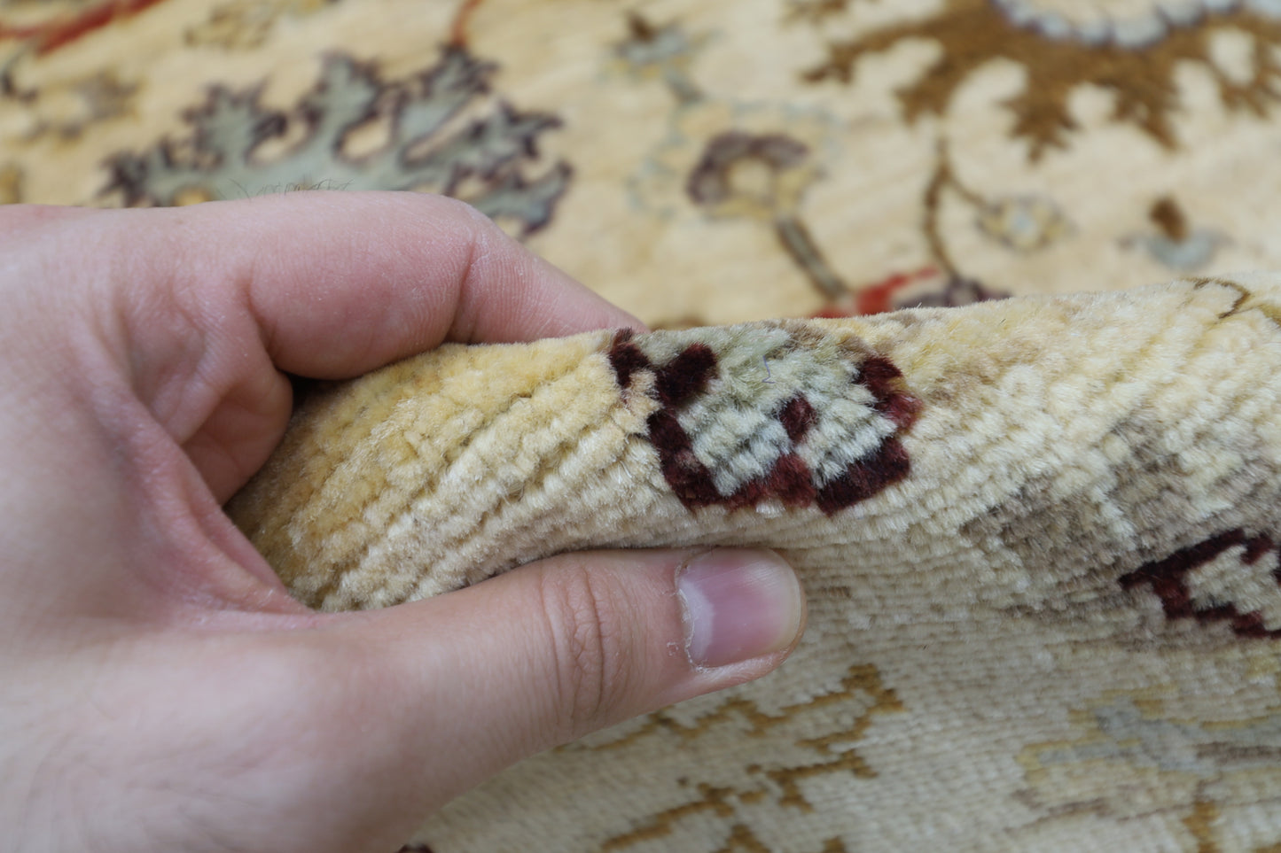98 x 347 cm | Beige Afghan Tribal Hand Knotted Veg Dye Wool Runner