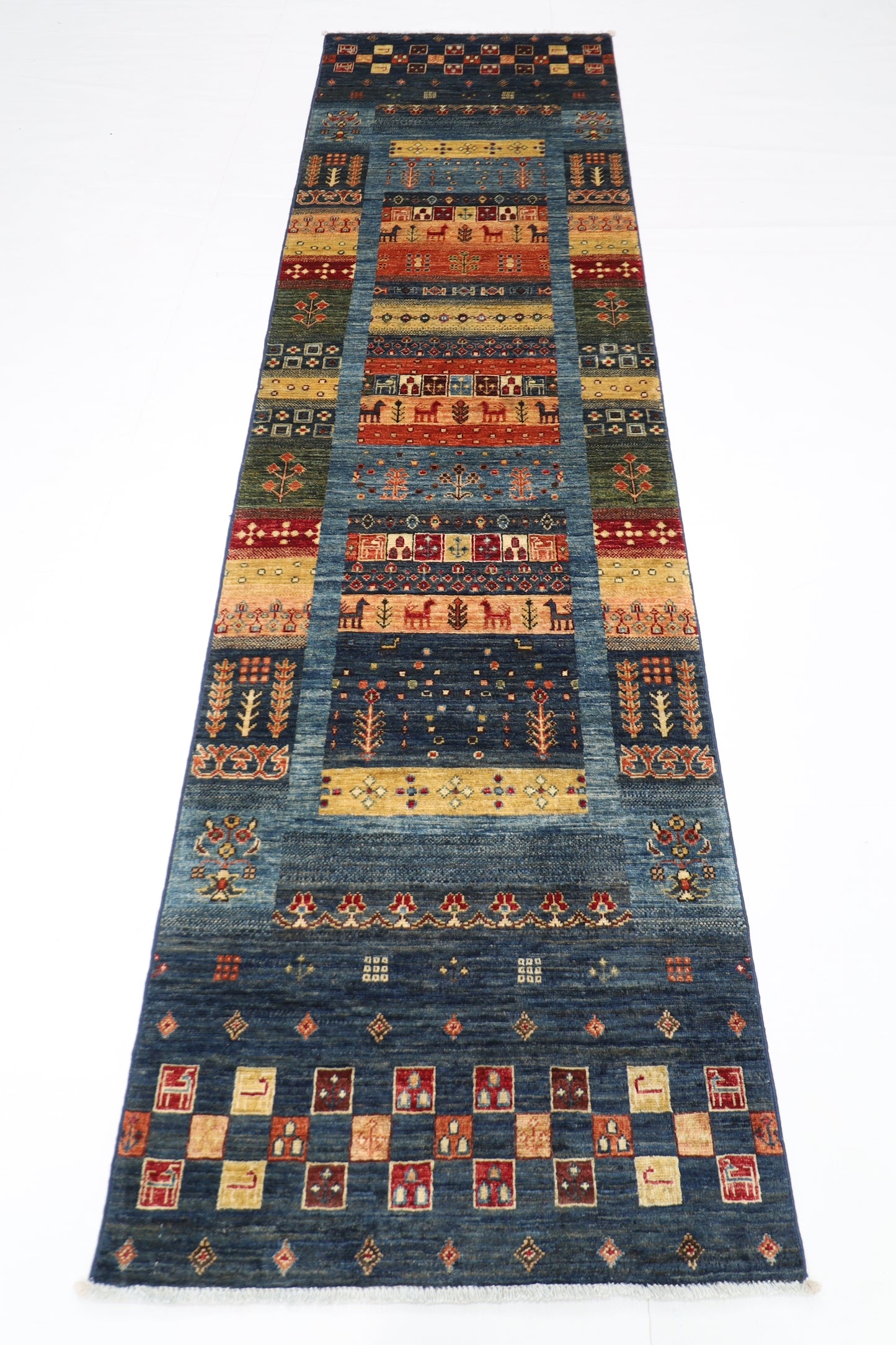 80 x 290 cm | Khorjun Animal Afghan Tribal Hand Knotted Veg Dye Wool Runner