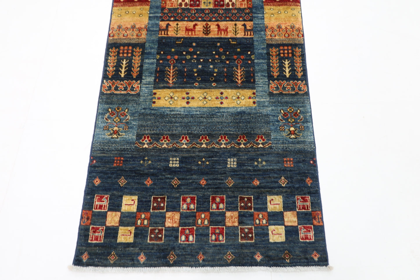 80 x 290 cm | Khorjun Animal Afghan Tribal Hand Knotted Veg Dye Wool Runner