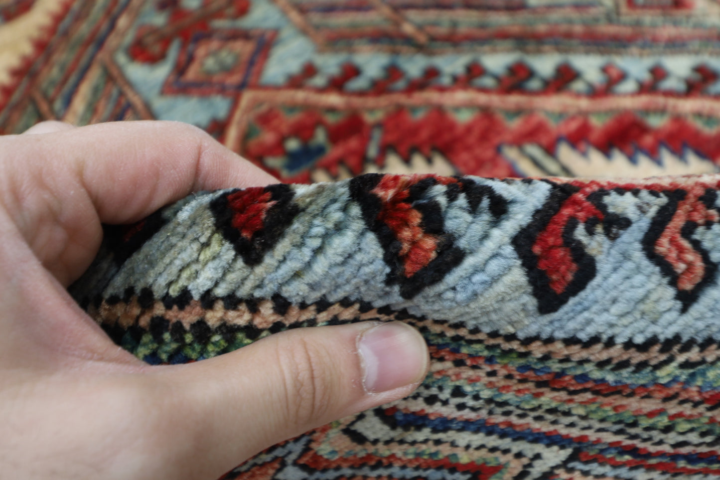 82 x 302 cm | Heriz Beige Afghan Tribal Hand Knotted Veg Dye Wool Runner