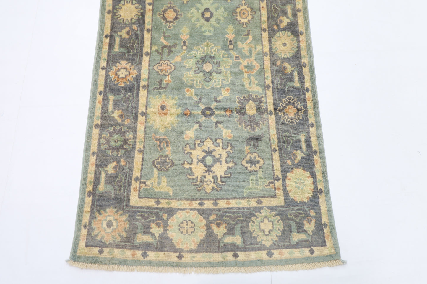 82 x 298 cm | Oushak Afghan Tribal Hand Knotted Veg Dye Wool Runner