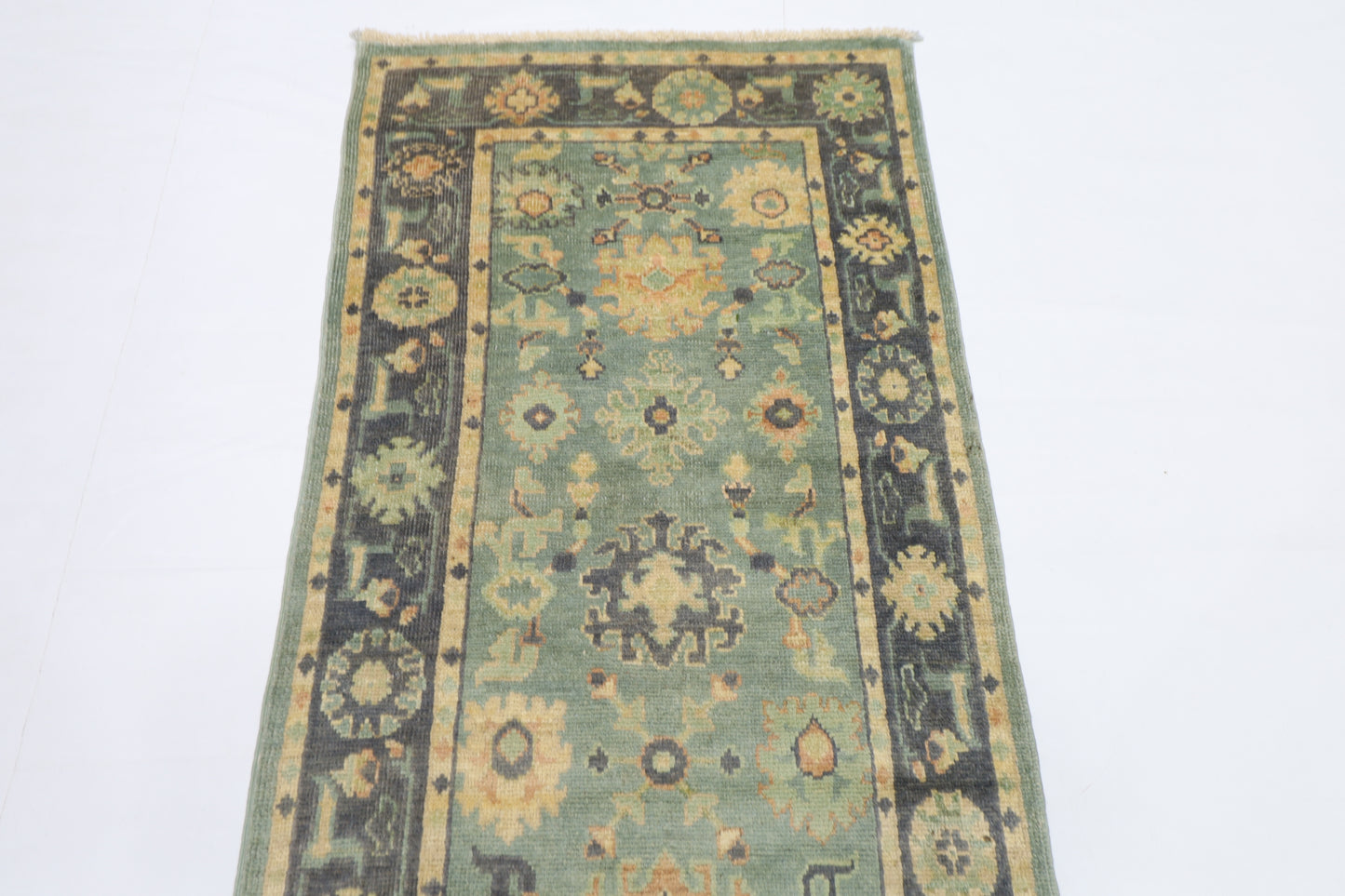 82 x 298 cm | Oushak Afghan Tribal Hand Knotted Veg Dye Wool Runner
