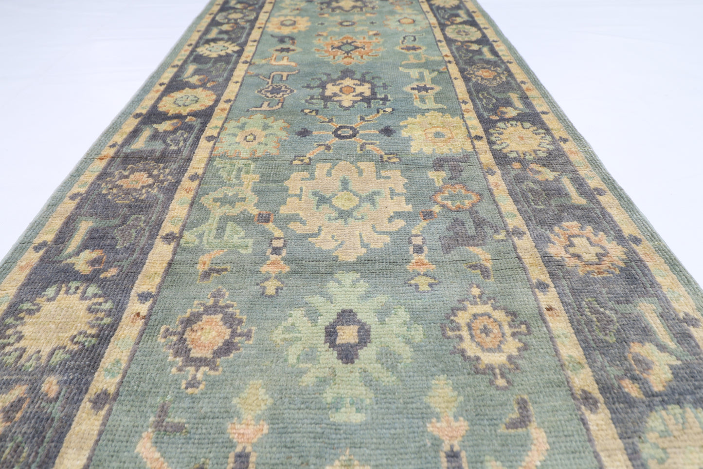 82 x 298 cm | Oushak Afghan Tribal Hand Knotted Veg Dye Wool Runner