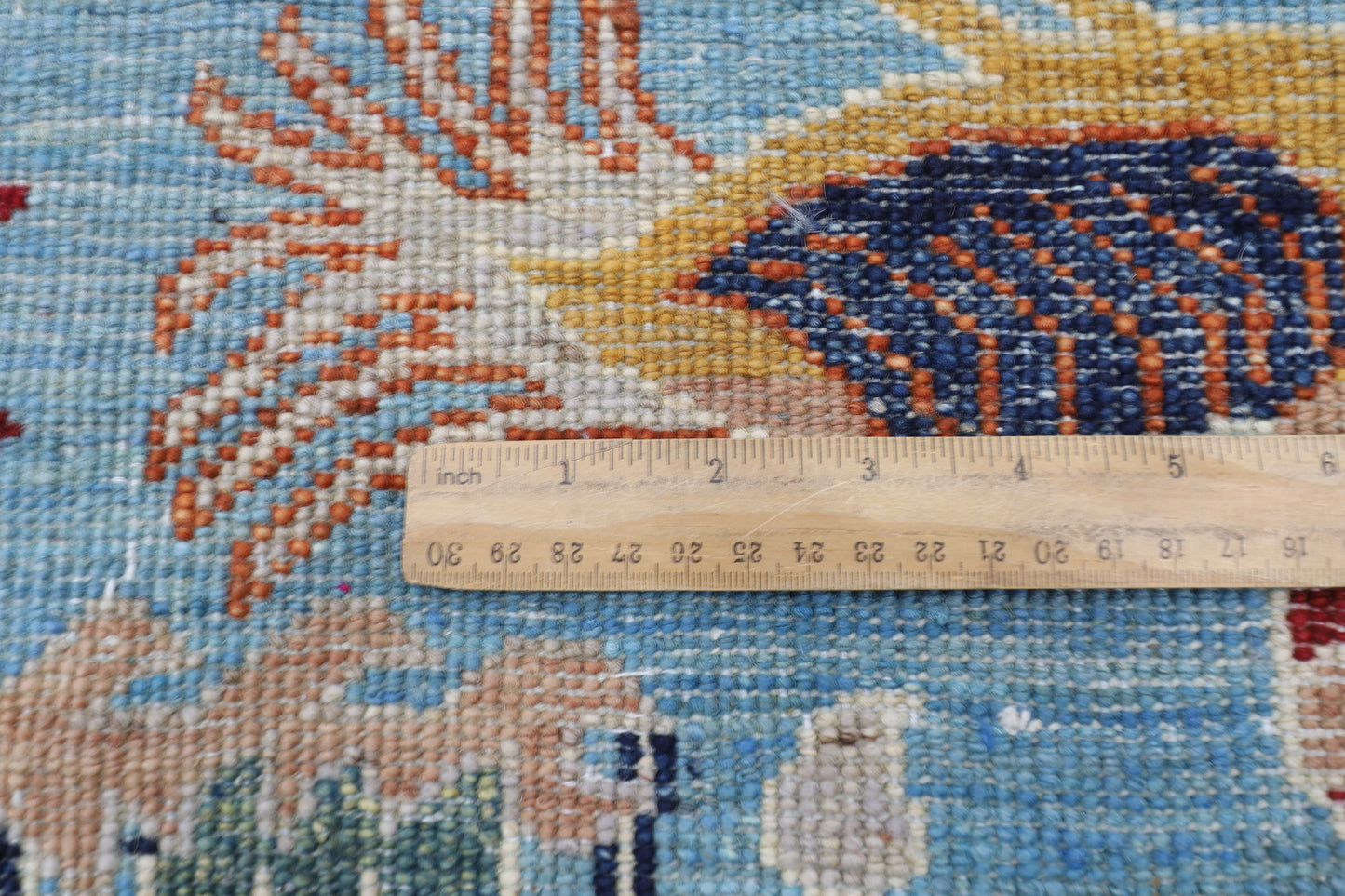 123 x 187 cm | Birds Blue Oriental Area Rug Afghan Hand Knotted Veg dye Wool carpet
