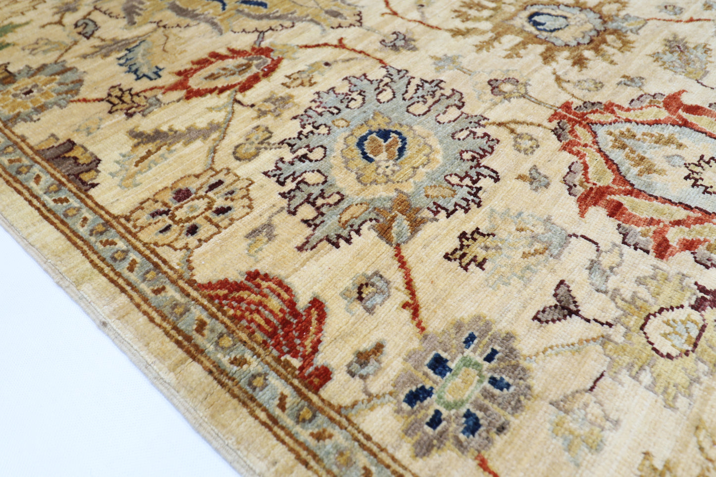 93 x 297 cm | Beige Afghan Tribal Hand Knotted Veg Dye Wool Runner