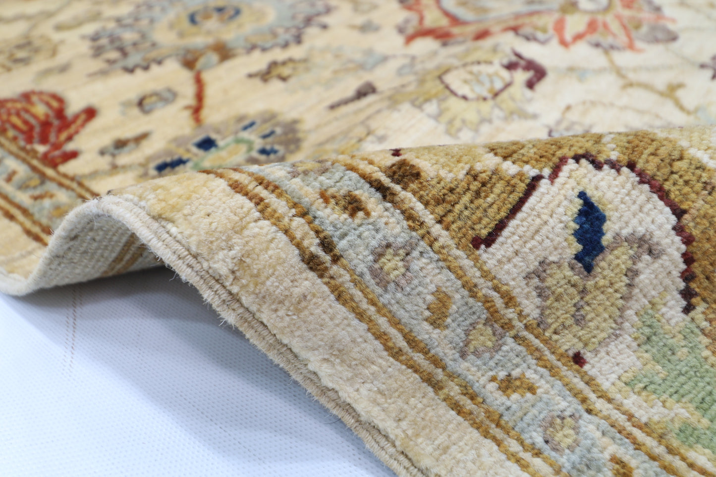 93 x 297 cm | Beige Afghan Tribal Hand Knotted Veg Dye Wool Runner