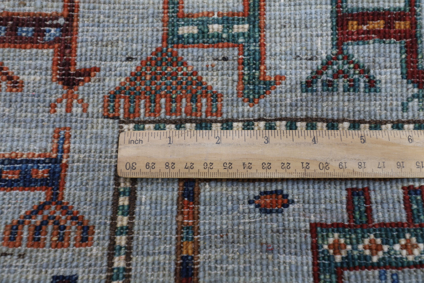 87 x 296 cm | Animal Afghan Tribal Hand Knotted Veg Dye Wool Runner