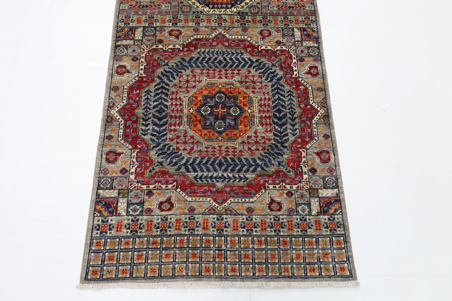 83 x 348 cm | Mamluk Afghan Tribal Hand Knotted Veg Dye Wool Runner