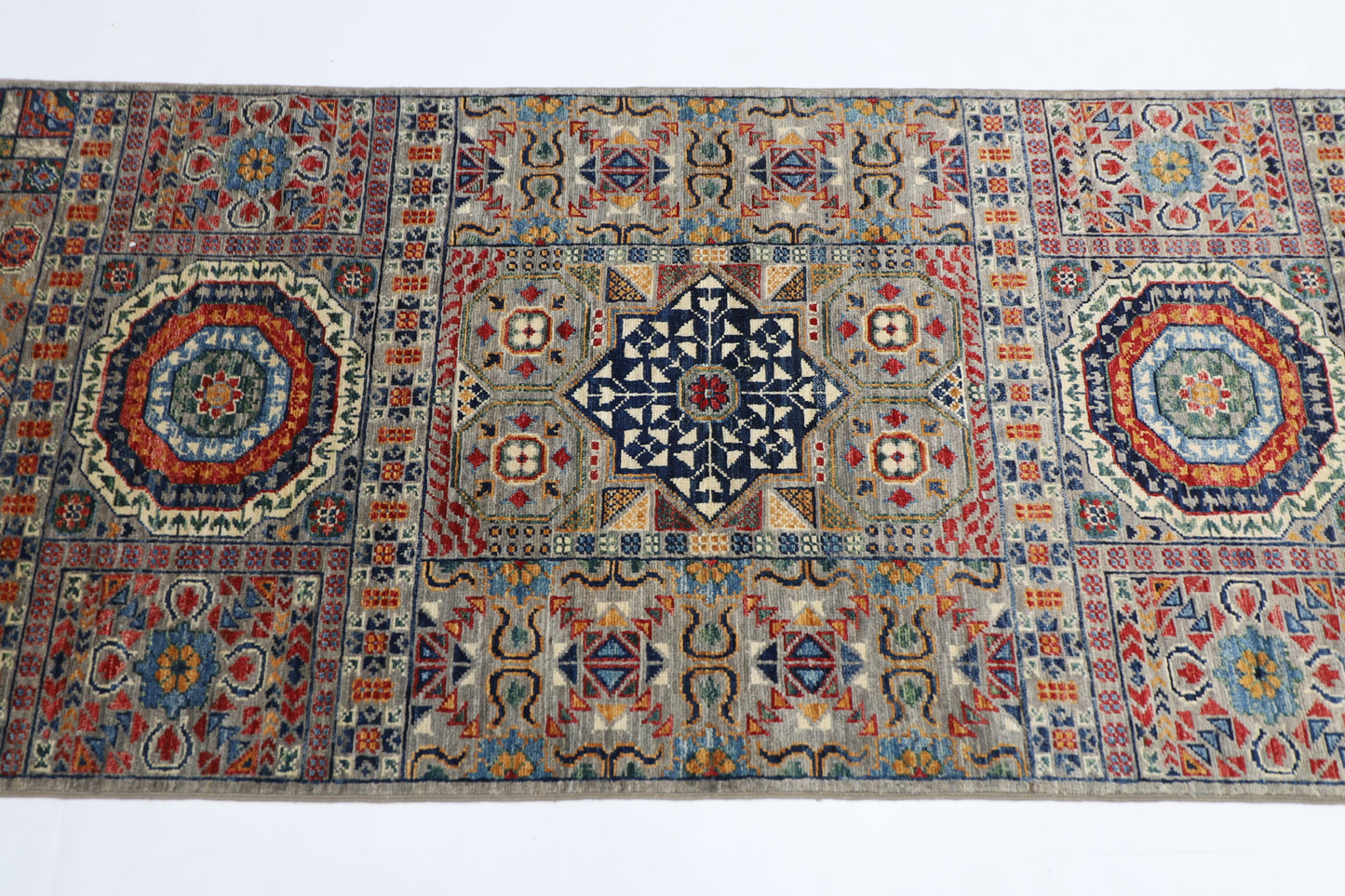 83 x 348 cm | Mamluk Afghan Tribal Hand Knotted Veg Dye Wool Runner