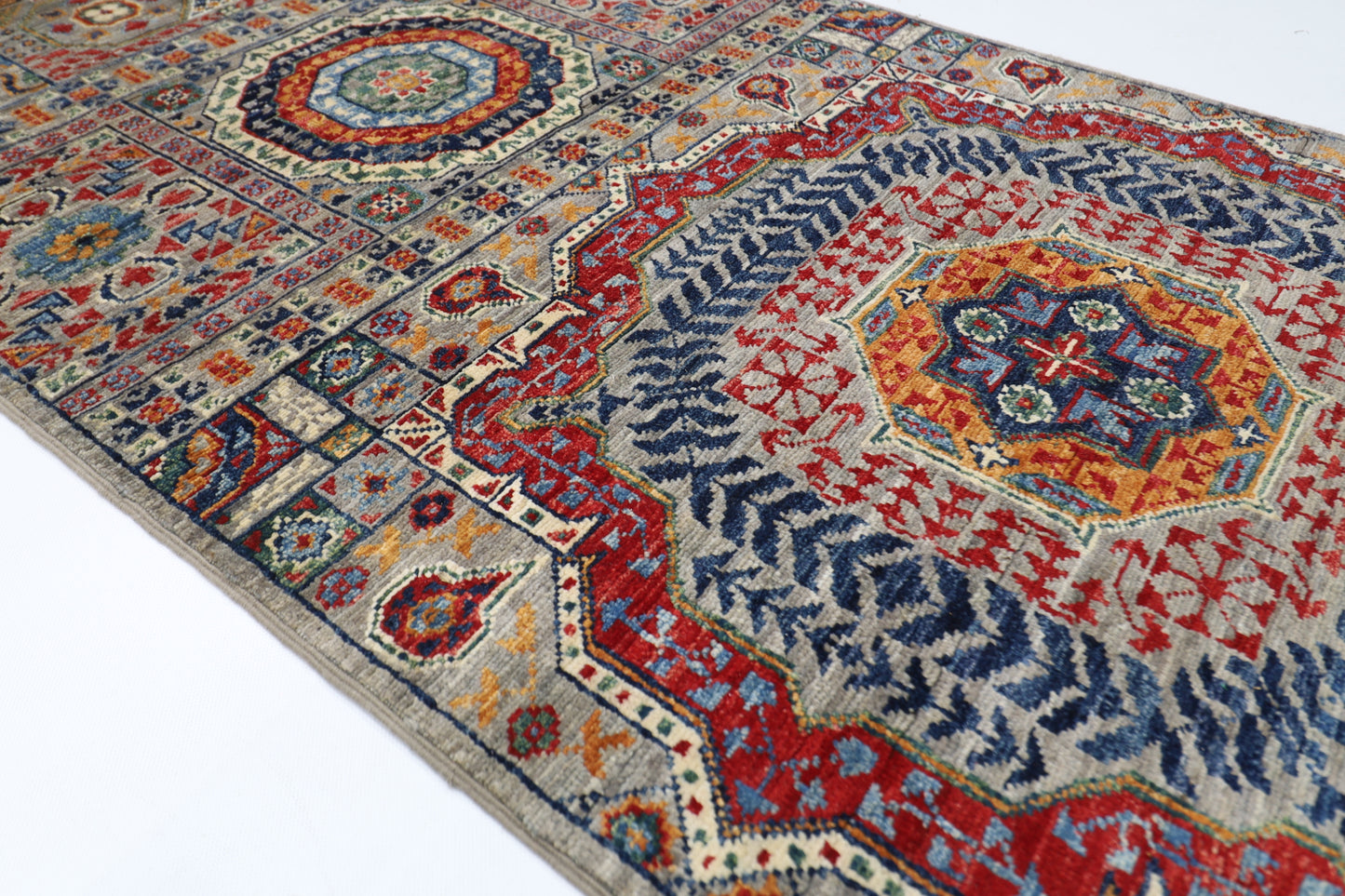 83 x 348 cm | Mamluk Afghan Tribal Hand Knotted Veg Dye Wool Runner