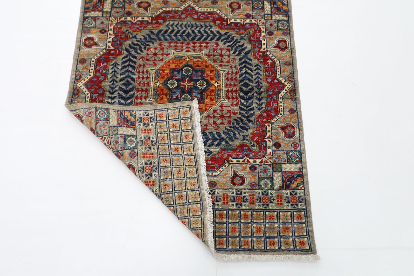 83 x 348 cm | Mamluk Afghan Tribal Hand Knotted Veg Dye Wool Runner