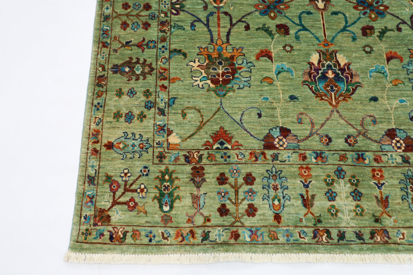 156 x 209 cm | Sultani Afghan Tribal Hand Knotted Veg Dye Wool Runner