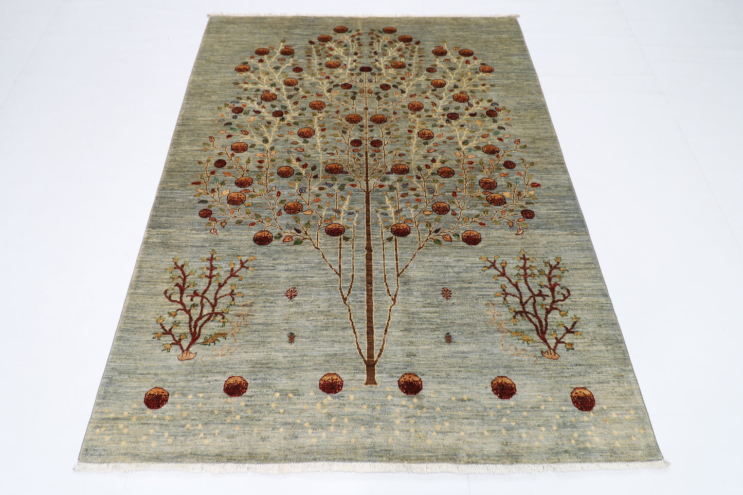 152 x 196 cm | pomegranate Afghan Tribal Hand Knotted Veg Dye Wool Runner