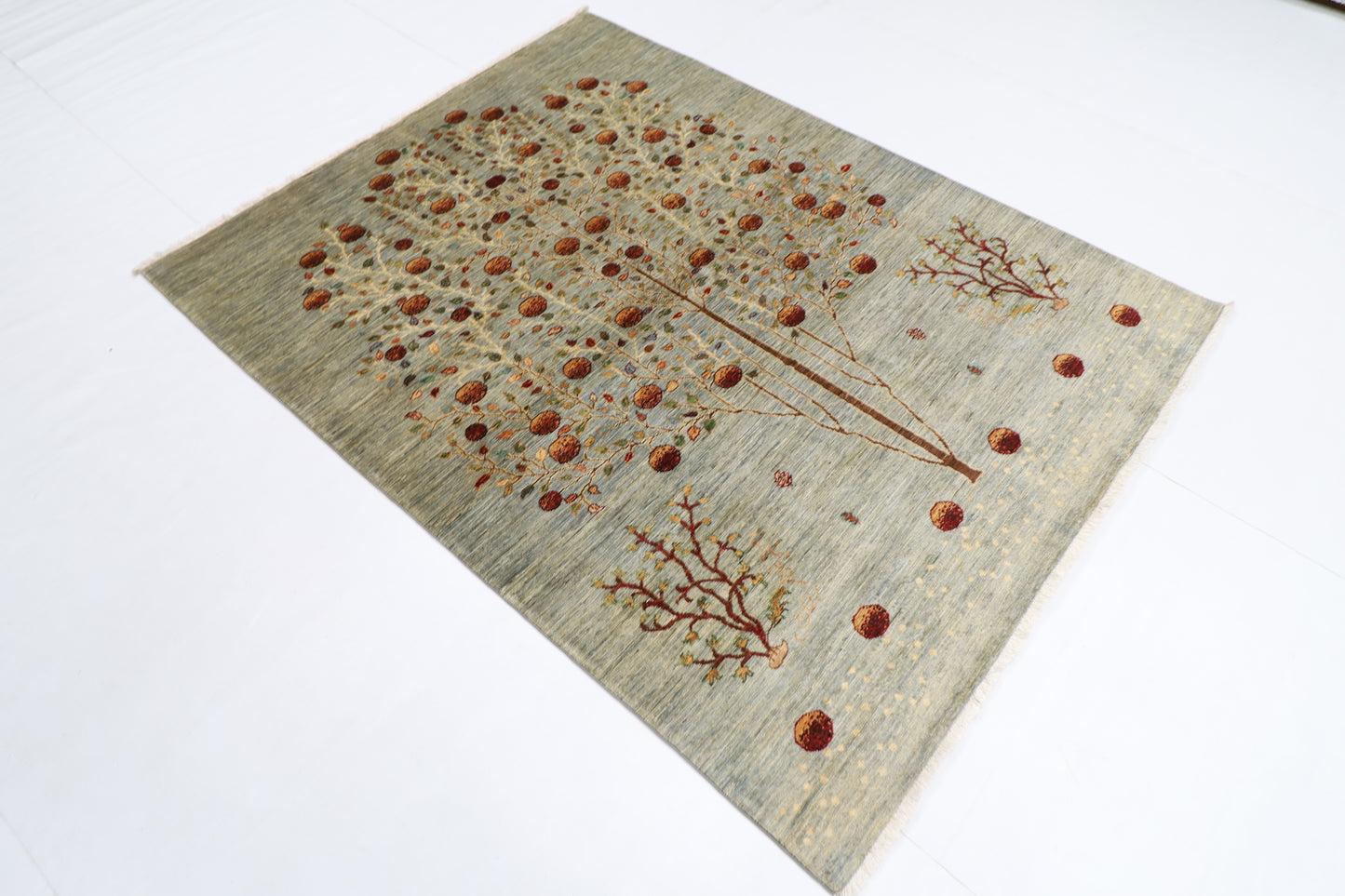 152 x 196 cm | pomegranate Afghan Tribal Hand Knotted Veg Dye Wool Runner