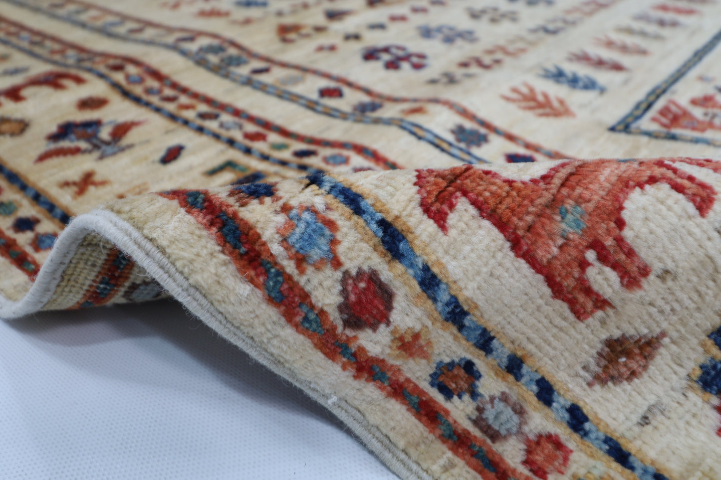 148 x 199 cm | Animal Afghan Tribal Hand Knotted Veg Dye Wool Runner