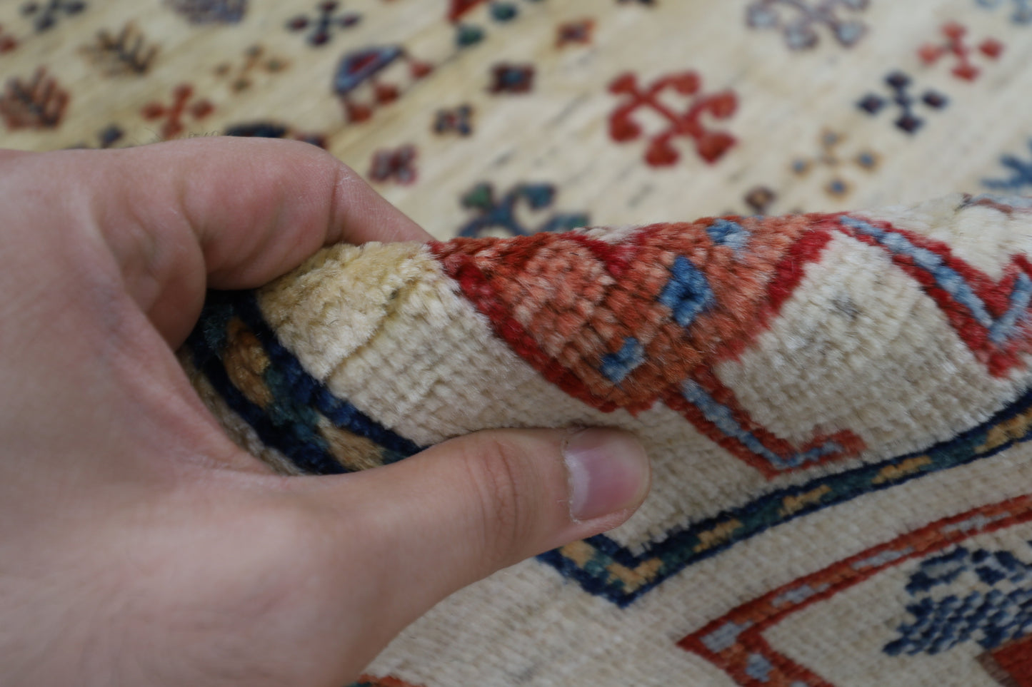 148 x 199 cm | Animal Afghan Tribal Hand Knotted Veg Dye Wool Runner